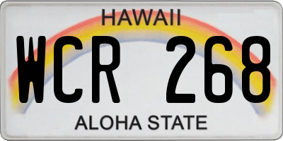 HI license plate WCR268