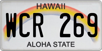 HI license plate WCR269