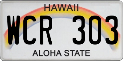 HI license plate WCR303