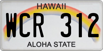 HI license plate WCR312