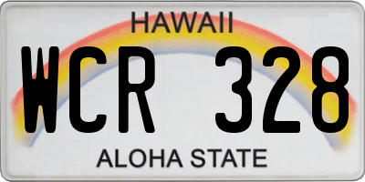 HI license plate WCR328