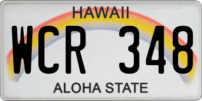 HI license plate WCR348
