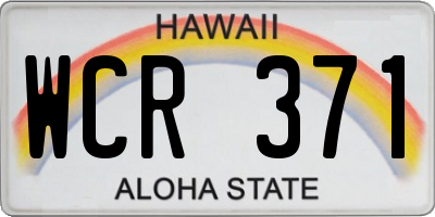 HI license plate WCR371