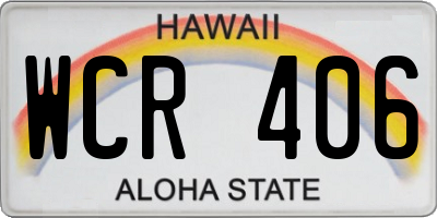 HI license plate WCR406