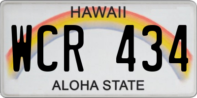 HI license plate WCR434