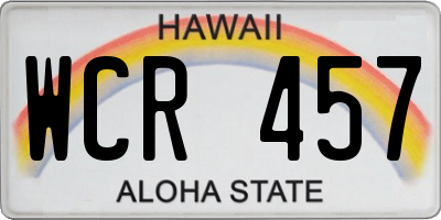 HI license plate WCR457