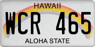 HI license plate WCR465