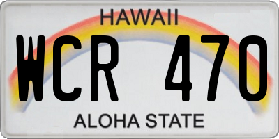 HI license plate WCR470