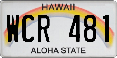 HI license plate WCR481