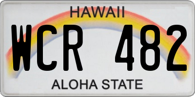 HI license plate WCR482