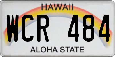 HI license plate WCR484