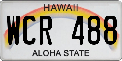 HI license plate WCR488