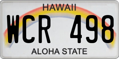 HI license plate WCR498