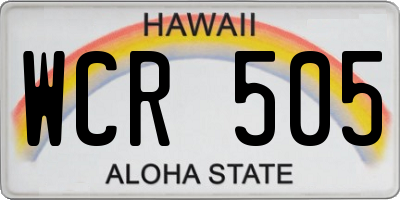 HI license plate WCR505