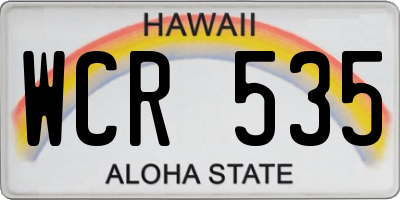 HI license plate WCR535
