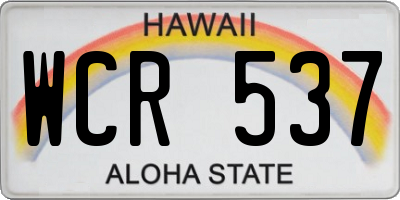 HI license plate WCR537