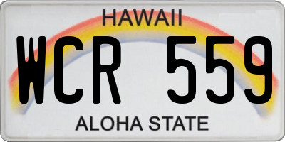 HI license plate WCR559