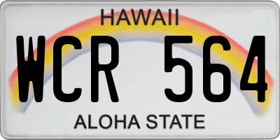 HI license plate WCR564