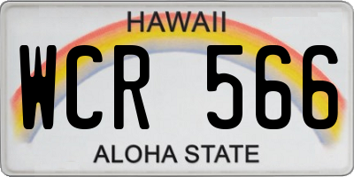 HI license plate WCR566