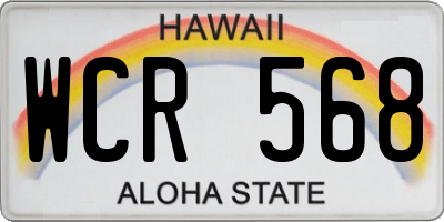 HI license plate WCR568