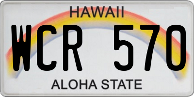 HI license plate WCR570