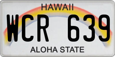 HI license plate WCR639