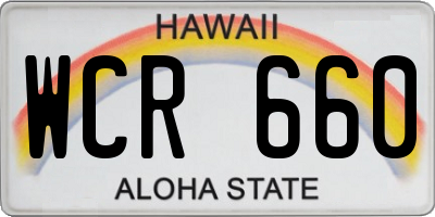 HI license plate WCR660