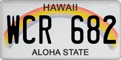HI license plate WCR682