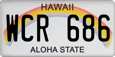HI license plate WCR686