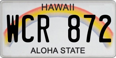 HI license plate WCR872