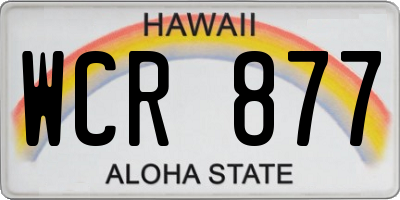 HI license plate WCR877