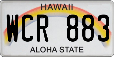 HI license plate WCR883