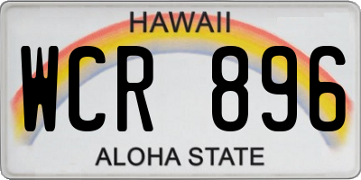 HI license plate WCR896