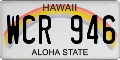 HI license plate WCR946