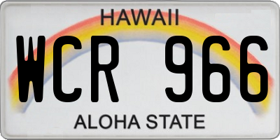 HI license plate WCR966