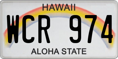 HI license plate WCR974
