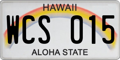 HI license plate WCS015