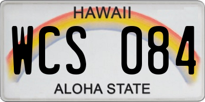 HI license plate WCS084