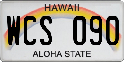 HI license plate WCS090
