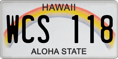 HI license plate WCS118