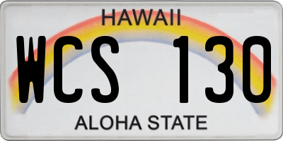 HI license plate WCS130