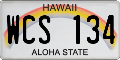 HI license plate WCS134