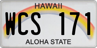 HI license plate WCS171