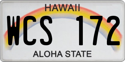 HI license plate WCS172