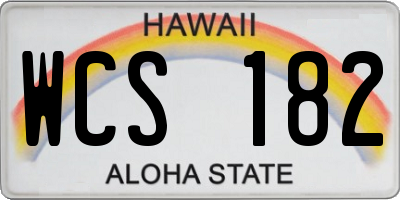 HI license plate WCS182