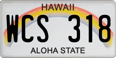 HI license plate WCS318