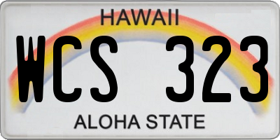 HI license plate WCS323