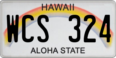 HI license plate WCS324
