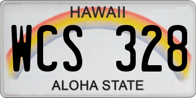 HI license plate WCS328
