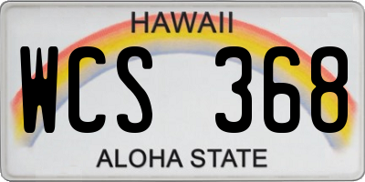 HI license plate WCS368
